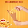 Plaques créatives de forme de cône jetable Boîte de frites et de papier kraft de qualité imperméable 10pcs Poulet frit