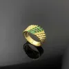 Bijoux Master Designs Anneaux de haute qualité Ring Green Pearl Gold 18K Rose Womens Style Nouveau polyvalent avec Van Common