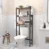 Aufbewahrungsboxen Badezimmer 3-Tier-Regal über die Toilette mit 4 Haken Industrial Rustic Space Saver Rack Rob