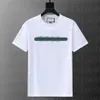 T-shirt de designer masculin 24SSSS Italie Lettre imprimé à manches courtes T-shirt Femmes Coton Tshirts T-shirts Blanc Black Stripe imprimé M-xxxl
