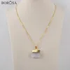 Collane a ciondolo Borosa 5/10pcs Fashion Golden Agates Druzy 18 pollici collana Oco Natural Oco Geode for Women Wedding Jewelry