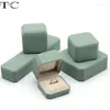 Jewelry Pouches Octagonal Light Green Packaging Box Ring Earrings Pendant Necklace Bracelet Storage Display