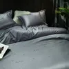 Set di biancheria da letto che la ragazza cinese raccomanda il lussuoso moderno colore solido jacquard cotone 4pcs set con fitta