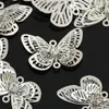 Charms 2PCS Metal Rzemiosła złącza wisiorek motyla filigranowe okłady kwiatów do biżuterii tworzące akcesoria do wystroju domu