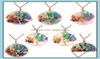 Colliers pendants 7 chakra guérison Crystal Natural Round Gemstone Collier Tree of Life Fil Copper Emballé Reiki Jewelry Dhgirlss5656909