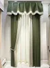 Vorhang Custom Curtainamerican Chenille Dunkelgrüne Schlafzimmer Schattierung hochwertiger Stoff Blackout Tüll Valance Drape C1533