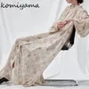 Casual Dresses Japanese Print Vestidos Mujer Long Sleeve Vestido Spring 2024 Klänning Lös bekväm ropa eleganta enkla kvinnor