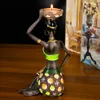 African Women Candlestick Home Living Room eettafel decoratie retro stijl vrouwelijke standbeeld kandelaars hars 240429