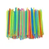 Disposable Cups Straws UPKOCH 50pcs Spoon Dual Use Flexible Drinking For Sundaes ( Assorted Color )