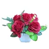 Fiori decorativi Aspetto realistico - Disposizione floreale artificiale per pianta in vaso da casa o da giardino bonsai rosa