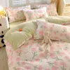 Bettwäsche -Sets niedliche Erdbeer Bettbedeckungsabdeckung Twin Full Size Ins Blumen für Kinder Girls Quilt hochwertige Bettwäsche ohne Füllung