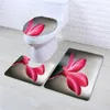 Mattes de bain Tapis de salle de bain Floral Set Imprimé Plante Impression de toile de toilette Pied non glissée Super Soft Absorb Absorbing Water Home Decor