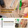 Ensemble de crayons de charpentier solide Kit d'outils de marquage mécanique intégrée avec 6 fils de recharge pour l'architecte du travail du bois 240510