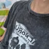 Adam vintage büyük boy eski kısa kollu gömlek grafik t kadın hip hop sokak kıyafeti harajuku tshirt kıyafetleri gevşek tişört 240426