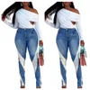 Nuovo designer jeans for women Fashion elasticy patchwork pantaloni in denim primavera estate in alta vita pantaloni magri da streetwear oggetti all'ingrosso di vestiti all'ingrosso 11035