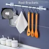 Hooks Multi Justerbar gardin Rod Holder Clamp Bracket Holder Lime Wall Fixed Clip Hanging Rack Hook