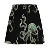 Kjolar grön bläckfisk! Mini kjol kvinnor kläder koreanska stil kläder 2024 satin i