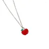 Подвесные ожерелья Простые милые маленькие свежие красное колье яблока для женщин с вдохновляющими карточками учителя учителей выпускные украшения
