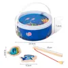 Montessori Holzmagnetfischereispielzeug für Baby Cartoon Marine Life Cognition Fish Games Bildung Eltern-Kind Interaktiv 240510