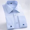 Heren DRAAD SHIRTS 2024 M-6XL FRANSE CUFF SHIRT GEOEL-WHITE-PURPLE BLACK FIMALE BEDRIJFSCHAP VAN DE LANGE MEEK