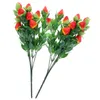 Flores decorativas 2 piezas de fresa artificial ramas de fresa rama de fruta tallos falsos