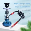 1pc Arabic Hookah Tubo único cachimbo de vidro de vidro de vidro de vidro de vidro Conjunto de acessórios para fumar férias na moda presentes 240510