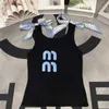 Frauen Tanks Camis Designer süßer Tupfen Dot Bow Schal gebundene Strickweste für Frauen im Sommer runden Nackenhals von Frauen Stickerei