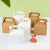 Enveloppe cadeau 5pcs Boîte de bonbons en papier kraft avec handle