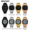 Armbanduhr Sanda Edelstahlgurt Armbandwatch Digitale Bewegung Mode Outdoor Sportmodus Jugendstudent Stopwatch Fashion 6160