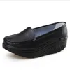 Sapatos casuais Cow Couro de duas camadas Black Women's Black Fashion Shoes Flat;Bottom Zapatos de Mujer 42