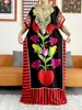 Etnik Giyim En Yeni Müslüman Partisi Elbise Kadınlar İçin Eşarplı Gevşek Dshiki Maxi Robe Femme Musulmane Afrika Sequnise Baskılı Çiçek Abaya T240510