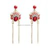 Dangle Chandelier Fashion Chinese Style S925 Sier Needle Creative Peking Opera Facial Makeup Phoenix Crown Bride Earrings Fashiona Dhpzp