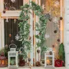 Fiori decorativi viti Rattan 9ft Norfolk Pine Ghirlanda Decorazioni natalizie in finto artificiale per look naturale per casa esterno