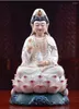 Figurki dekoracyjne Top wysokiej jakości porcelanowy porcelanowy Buddha Statua Statua Azja Ochrona domu Sanktuarium Guan Yin pu sa avalokitesvara