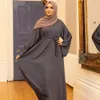 Etnische kleding Aangepaste groothandel in het Midden -Oosten Turkije Basis Robe Solid kleur groot formaat islimjurk moslim hijab Dubai Abaya T240510