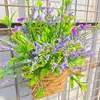 Dekoracyjne kwiaty Yysd sztuczne kosze kwiatowe wiszące rośliny z dekoracje drzwi koszyków dla dekoracji wewnętrznych i zewnętrznych