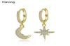 Boucles d'oreilles de cerceau étoiles en or Crycon Gold Cyconia Cumbic Zirconia Set New Design Moon Market de mariage coréen bijoux pour femmes bijoux8266787