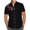 Męskie koszule Casual Black Plum Cwil wzór koszulki Hawajski plaż