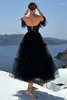 Feestjurken elegante avondjurk voor vrouw lieverd uit schouder mouwregeles prom jurk zwart rugloze lengte formele vestidos