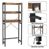 Aufbewahrungsboxen Badezimmer 3-Tier-Regal über die Toilette mit 4 Haken Industrial Rustic Space Saver Rack Rob