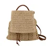 Totes mochila feminina de palha de verão boho bohemian saco de ombro oco hobo crochet sacolas de viagem para mulheres maconha de maconha de praia