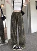 Women's Jeans Spring Summer Leopard Print Long Pant Women Loose Korean Style Pleated Ladies Trousers High Waist Fashion Retro Woman