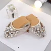 New Fashion Ladies Flat Shoes Schmetterlingsknot Perlen Designer Spitzer Zehen weibliche Wohnungen weiche alleinige PU Leder Frauen lässige Schuhe bequeme Frau Fahrschuhe fahren