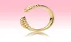 Grãos abertos de ouro amarelo anel de jóias de moda masculina com caixa original para P Real 925 Silver Rings Set High Quality4153604