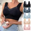 Tenue de yoga Femmes en dentelle Sport Bras Plus taille Bra sans soudure BRAETTE BACKless Lady Brassiere Gest Female Gathers - Top sans fil à l'épreuve L-3XL