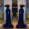 2022 Royal Blue Off-the-shoulder Long Prom Evening Dresses Velvet Backless Prom Gowns with Split BC11436 B0613G12 201D