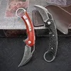 VG10 Damas acier Pliage Claw Karambits Couteau Rosewood Ébène Handle de poche tactique Camping Edc Survival Tool Couteaux A1793