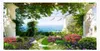 3D POSE MURAL PO PO MURAL POPIER THREEDIMENDIONNELLE Fleurs d'herbe Garden Paysage 3D Fond.