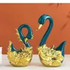 Dekorative Figuren kreatives Keramikhandwerk Ornamente Swan Vogel Golden Simulation Tier abstrakte Handwerk Home Dekoration