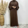 Etnische kleding Moslim Abaya Hoofddoek Smock Slves Iftar One-Style Fashion Clothing Dames Islamitische kleding Dubai Saoedi-Arabië Zwart Robe Max T240510